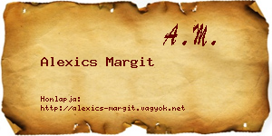 Alexics Margit névjegykártya